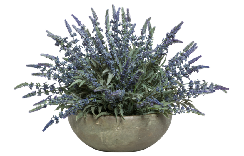 Lavender In Small Brown Bowl