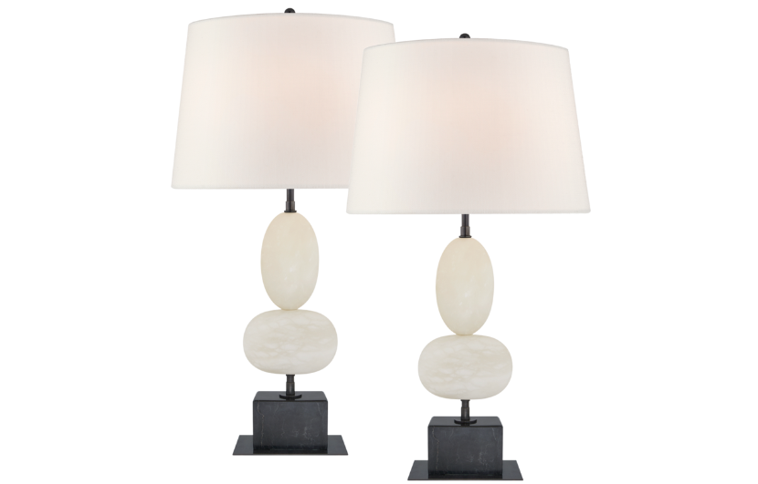 Noma Cordless Lamp - Alabaster & Black - Set of 2