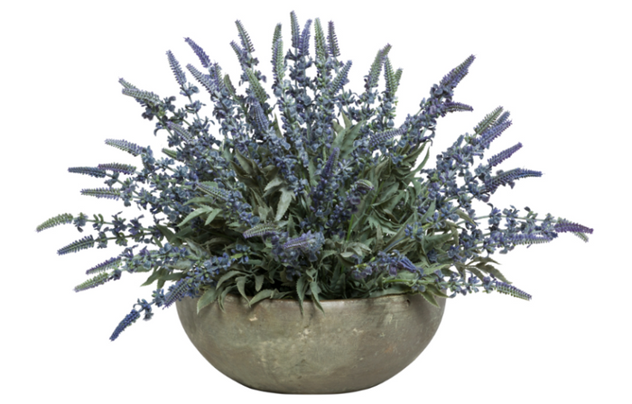 Lavender In Small Brown Bowl